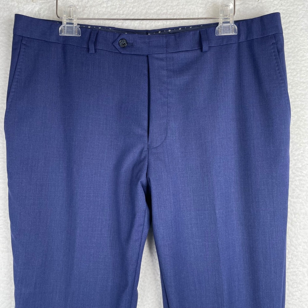 Hart Schaffner Marx Mens Blue Wool Blend Stretch Dress Pants 36W x 30L Canada